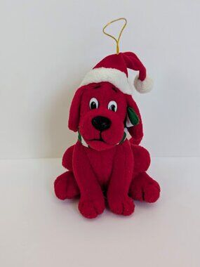 Vintage Scholastic Clifford the Big Red Dog Plush Holiday Christmas Ornament